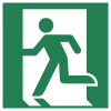 Señal ISO 7010 E001: Salida de emergencia (izquierda)