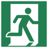 Señal ISO 7010 E002: Salida de emergencia (derecha)