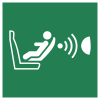 Señal ISO 7010 E014: Detección de presencia y orientación del asiento infantil (CPOD)