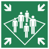Señal ISO 7010 E032: Puesto de reunión (buque)