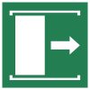 Señal ISO 7010 E033: La puerta corredera se abre hacia la derecha