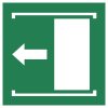 Señal ISO 7010 E034: La puerta corredera se abre hacia la izquierda