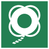 Señal ISO 7010 E041: Aro salvavidas con rabiza