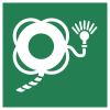 Señal ISO 7010 E043: Aro salvavidas con rabiza y luz