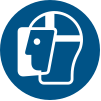 Señal ISO 7010 M013: Usar pantalla facial