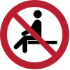 Señal ISO 7010 P018: Prohibido sentarse