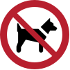 Señal ISO 7010 P021: Prohibida la entrada con perros