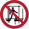 Señal ISO 7010 P025: Prohibido utilizar andamios incompletos