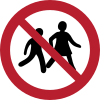 Señal ISO 7010 P036: Prohibido el acceso a niños