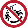 Señal ISO 7010 P038: Prohibido balancear el asiento del telesilla