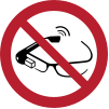 Señal ISO 7010 P044: Prohibido el uso de visores digitales