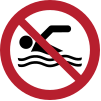 Señal ISO 7010 P049: Prohibido nadar
