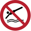 Señal ISO 7010 P052: Prohibido tirarse de cabeza