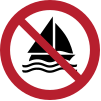 Señal ISO 7010 P053: Prohibido navegar a vela
