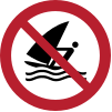 Señal ISO 7010 P054: Prohibido practicar windsurf