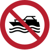 Señal ISO 7010 P056: Prohibidas las embarcaciones a motor