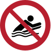 Señal ISO 7010 P063: Prohibido practicar bodyboard
