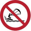 Señal ISO 7010 P065: Prohibido practicar kitesurf