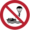 Señal ISO 7010 P066: Prohibido practicar parasailing