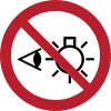 Señal ISO 7010 P075: No mirar directamente a la fuente de luz