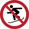 Señal ISO 7010 P077: Prohibido el snowboard