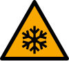 Señal ISO 7010 W010: Baja temperatura