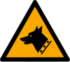 Señal ISO 7010 W013: Perros guardianes