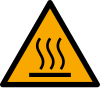 Señal ISO 7010 W017: Superficie caliente