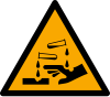Señal ISO 7010 W023: Materias corrosivas