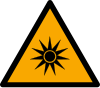 Señal ISO 7010 W027: Radiación óptica