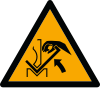 Señal ISO 7010 W031: Riesgo de aplastamiento de las manos entre las herramientas de una plegadora