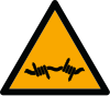 Señal ISO 7010 W033: Alambre de espino