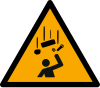 Señal ISO 7010 W035: Caída de objetos