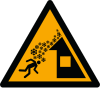 Señal ISO 7010 W040: Alud desde el tejado