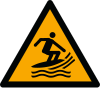 Señal ISO 7010 W046: Zona de surf