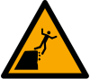 Señal ISO 7010 W052: Borde de acantilado inestable