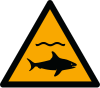 Señal ISO 7010 W054: Tiburones