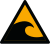 Señal ISO 7010 W056: Zona de riesgo de tsunami
