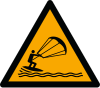 Señal ISO 7010 W062: Kitesurfistas