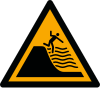 Señal ISO 7010 W066: Playa con fuerte pendiente